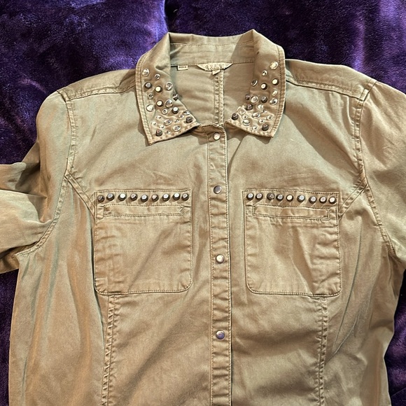 Guess Jackets & Blazers - Studded Green Guess Jacket